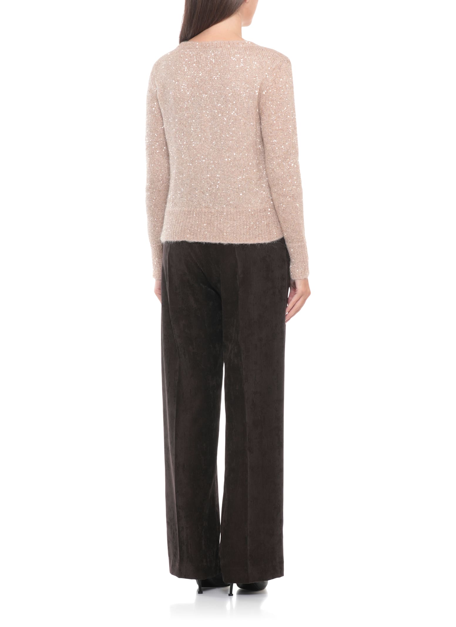 D Exterior Sweater With Sequins In Neutral