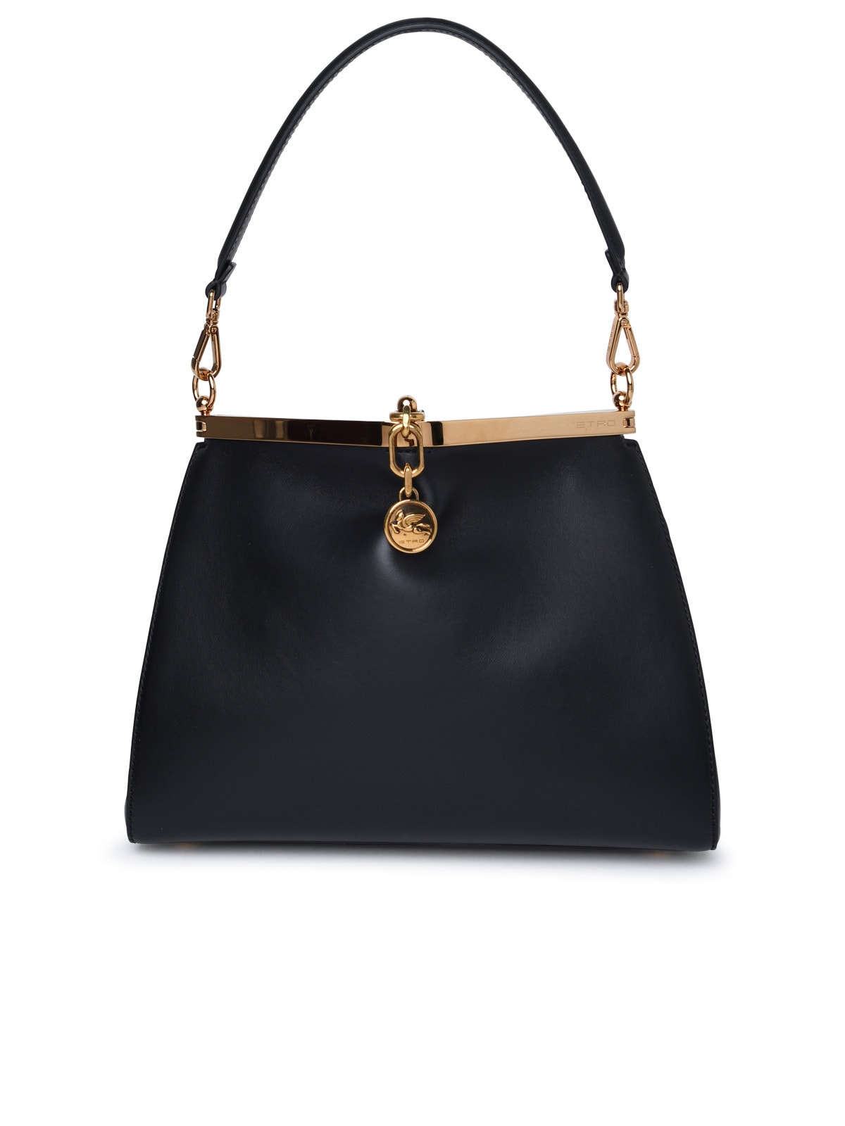 Shop Etro Black Leather Bag In Nero