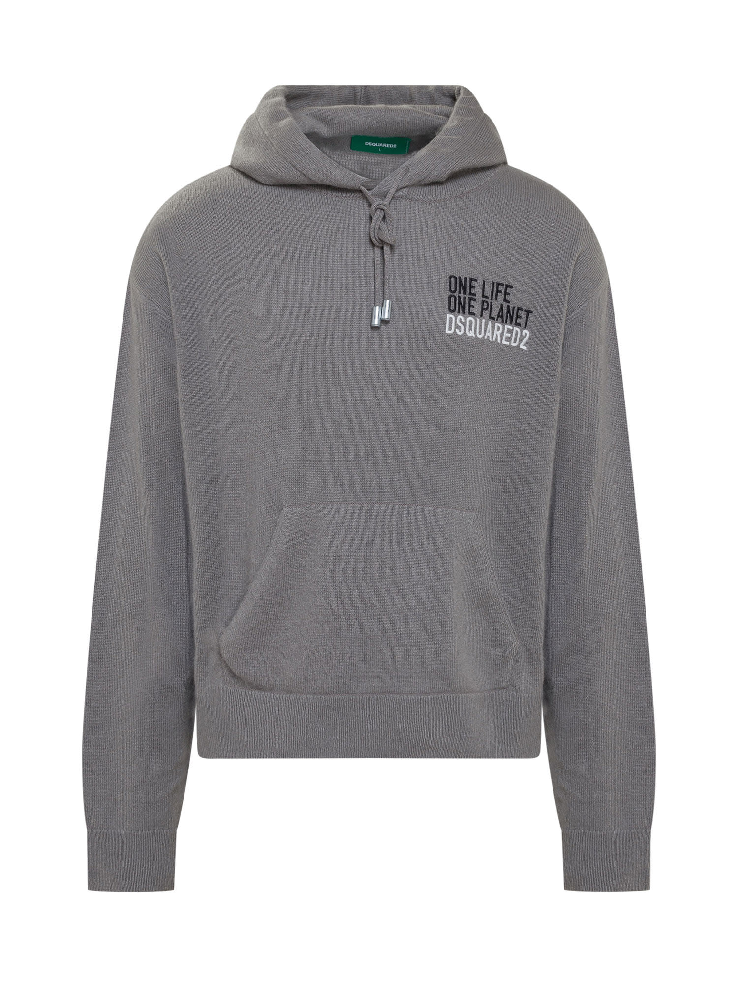Shop Dsquared2 Knit Hoodie In Grey
