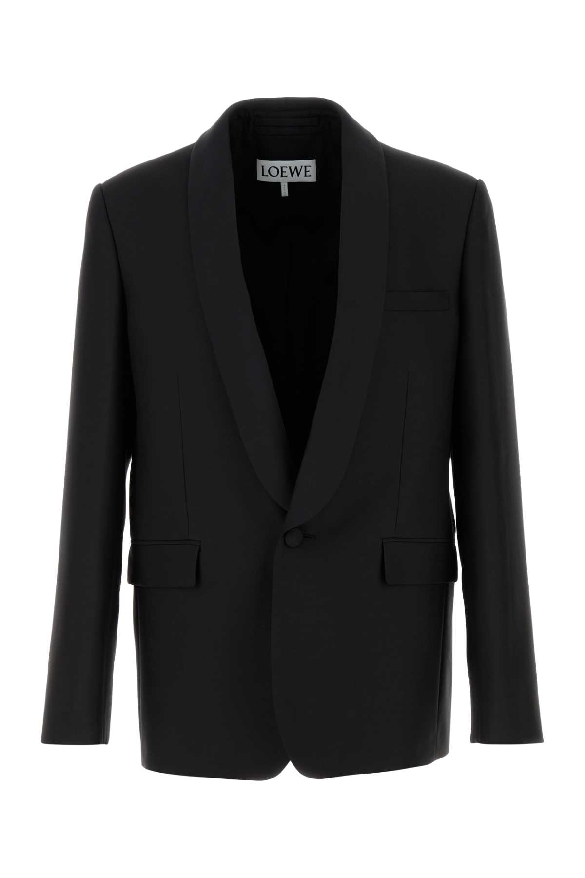 Black Wool Blend Blazer