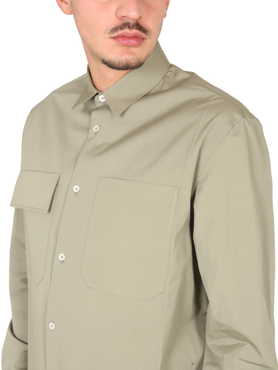 Shop Jil Sander Poplin Shirt In Green