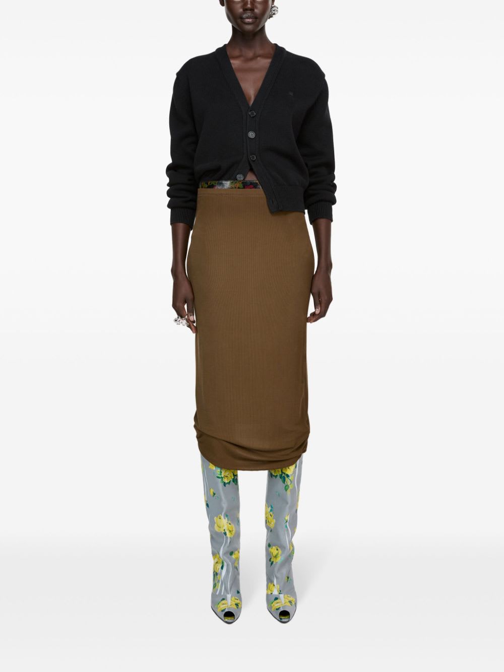 Acne Studios Face-patch Wool Cardigan In Black