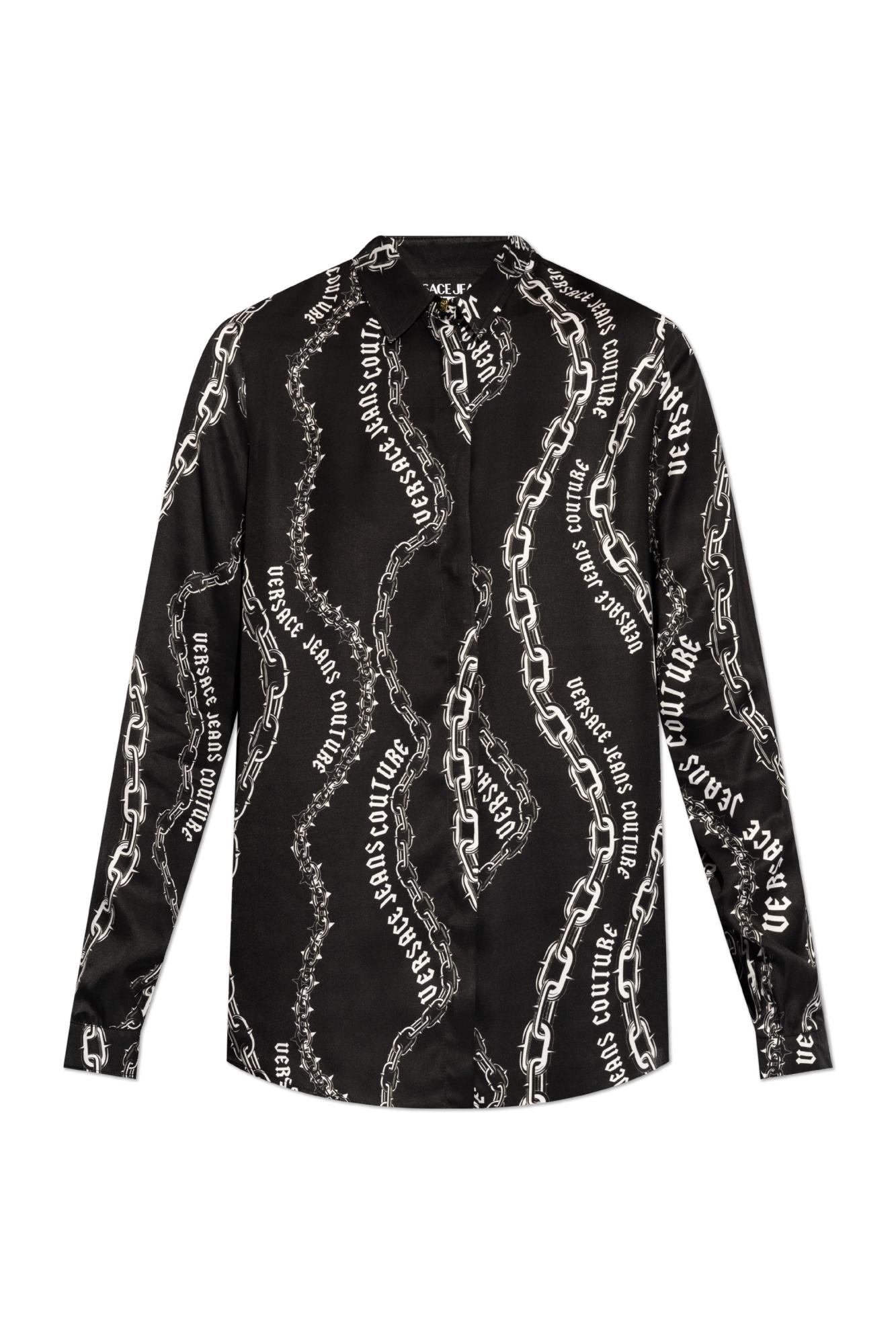 Shop Versace Jeans Couture Patterned Shirt In Black