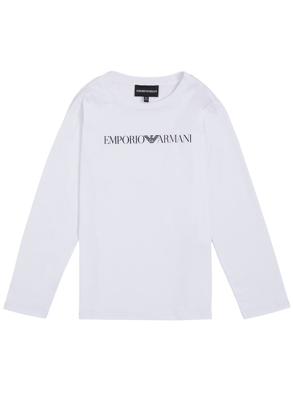 Emporio Armani Long-sleeved Cotton T-shirt With Logo Print