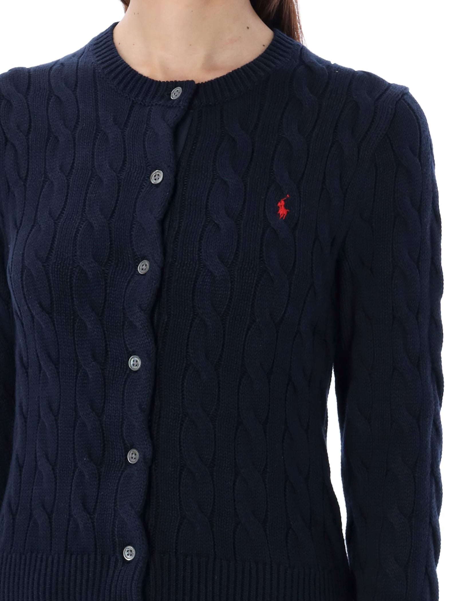 Polo Ralph Lauren Cotton Classic Cable-knit Cardigan In Blue