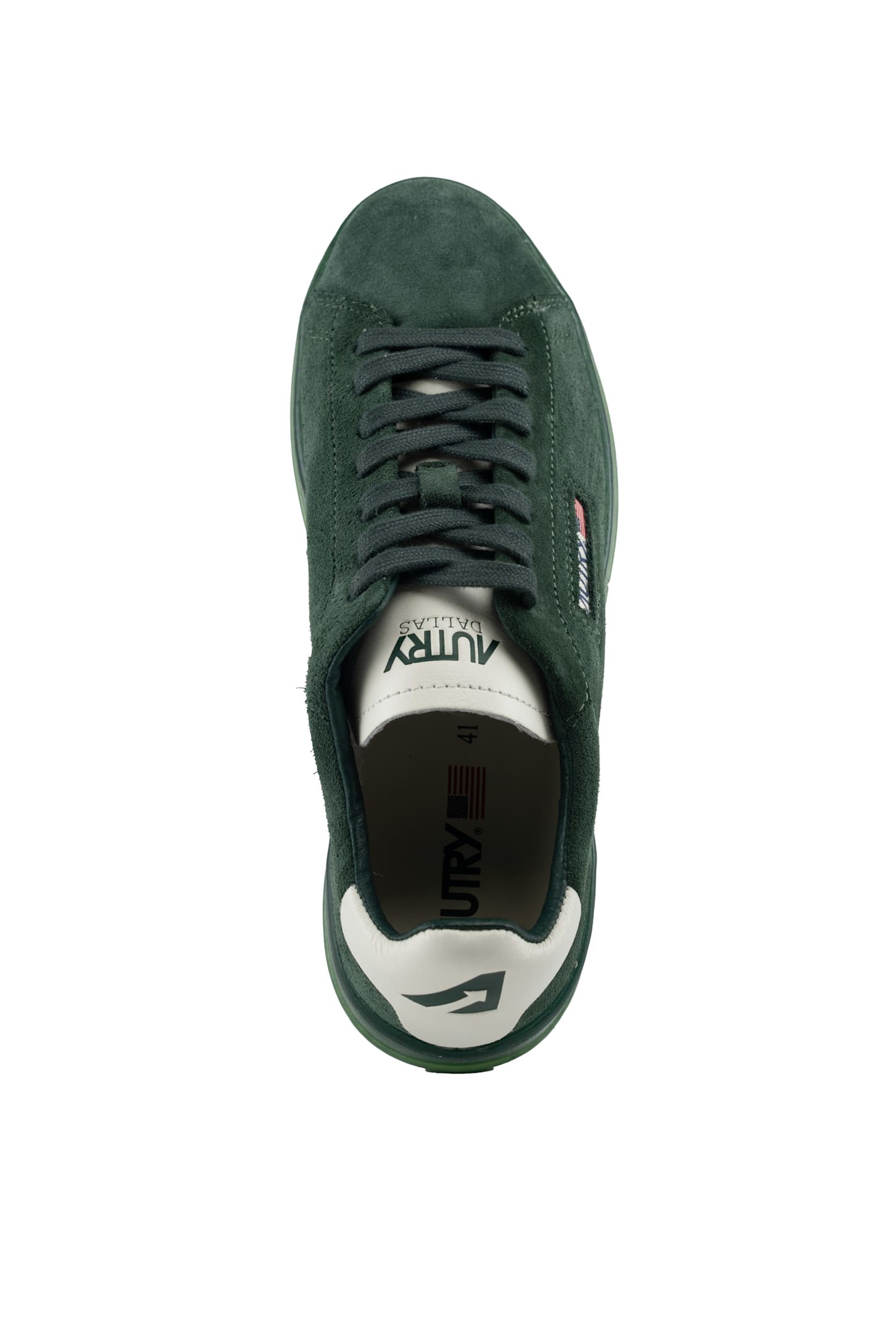 Autry Dallas Low Sneakers In Suede In Suede/leat Bottle/marsh