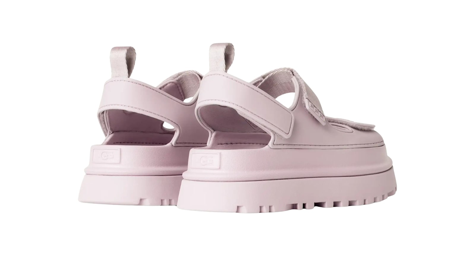 Ugg Shimmering Platform Sandals Pull Tab In Bay Fog