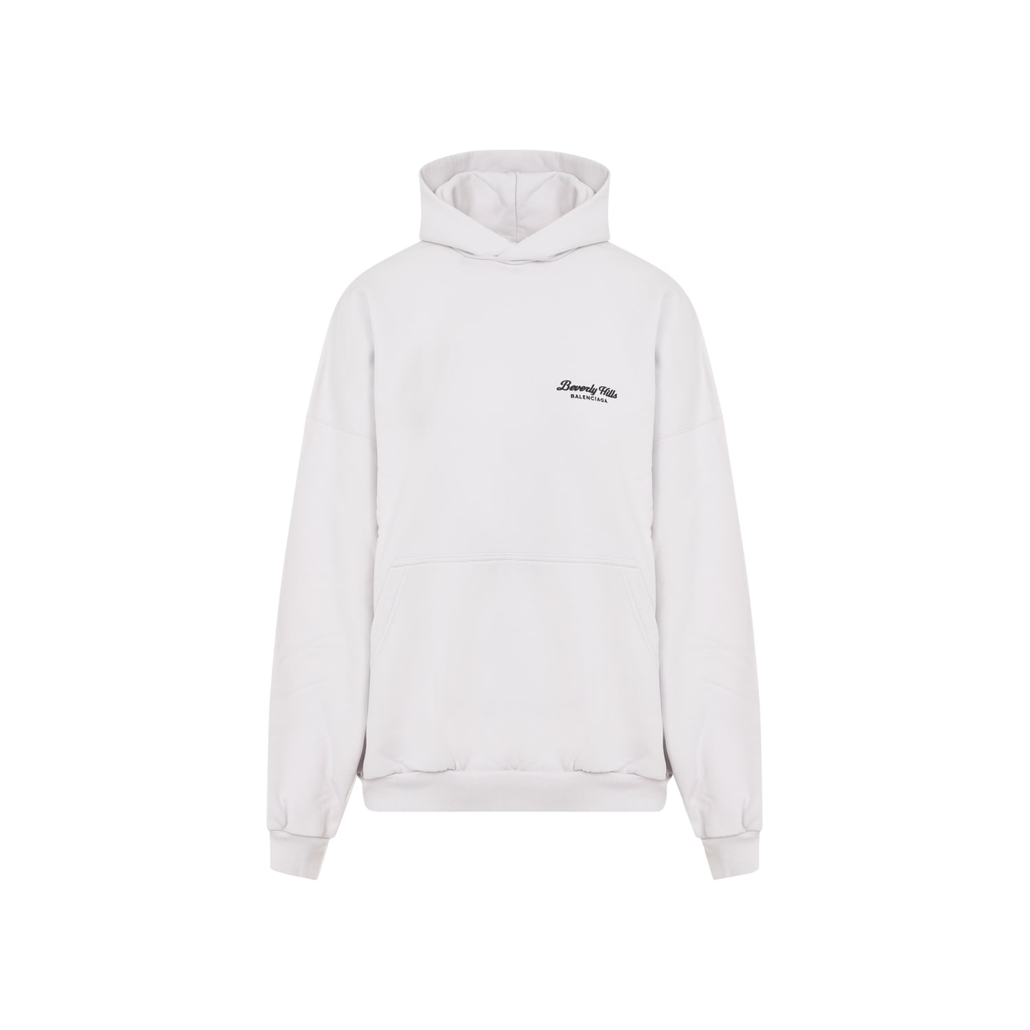 Shop Balenciaga Large Fit Hoodie In Off White Black