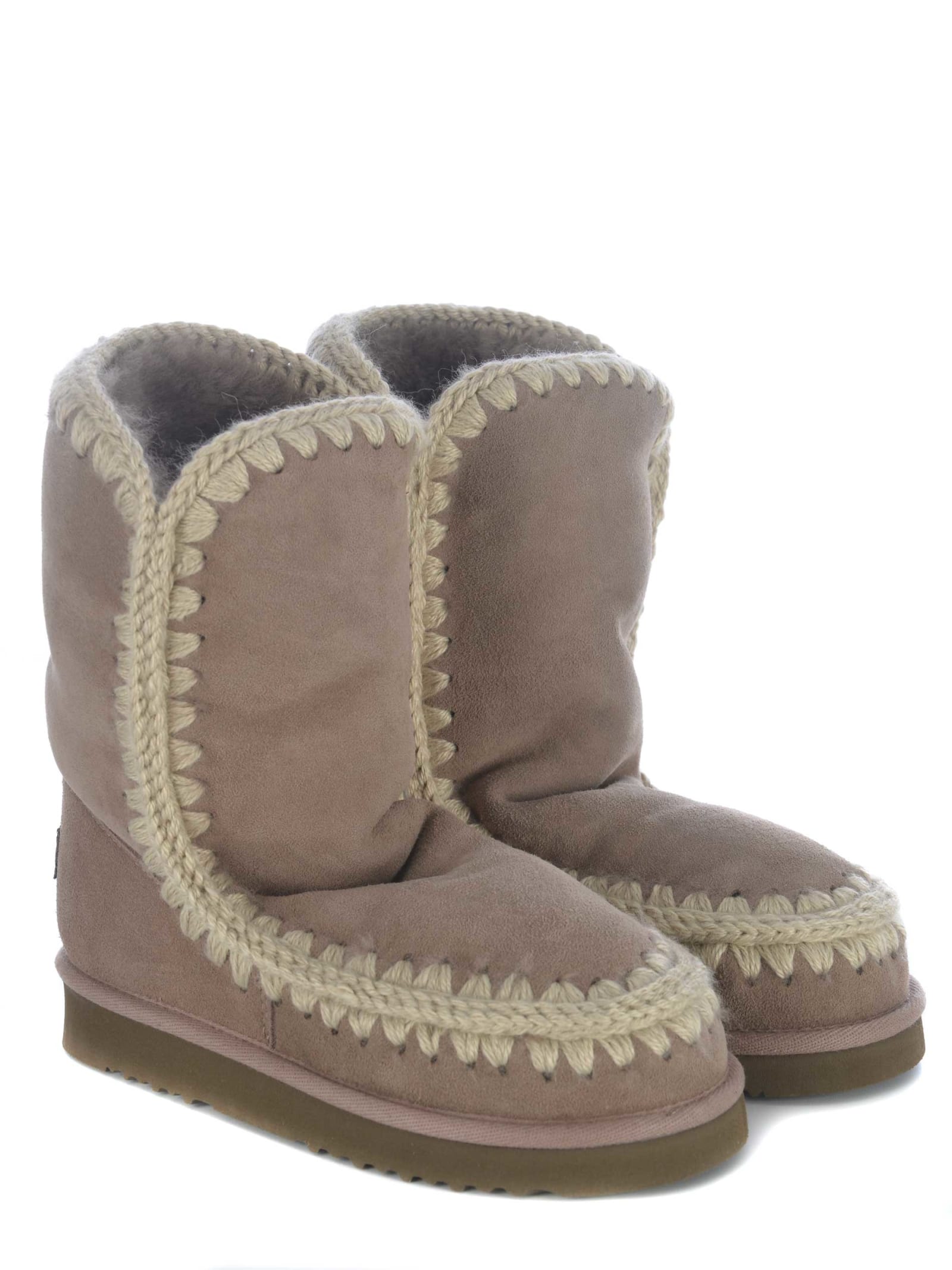 Shop Mou Boots  Eskimo24 Made In Suede In Tortora Chiaro