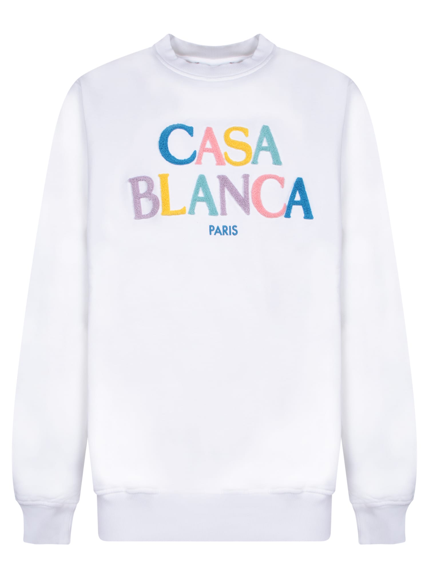 Shop Casablanca White Multicolor Sweatshirt With Logo