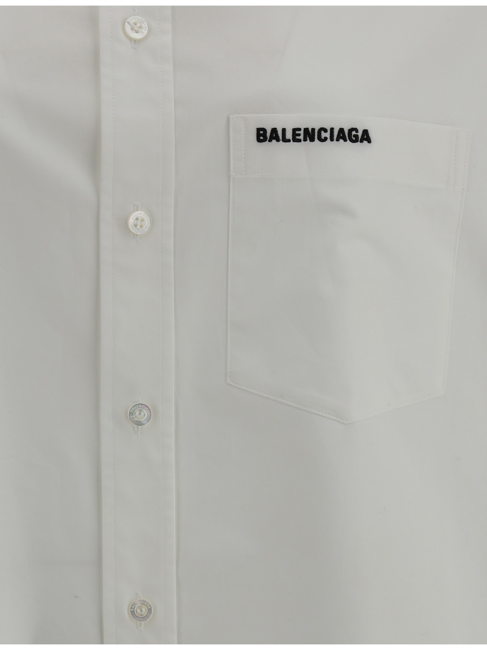 Balenciaga Cotton Shirt With Pockets And Collar