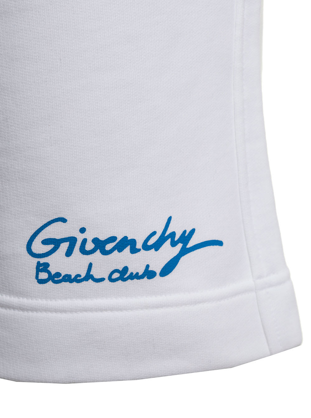 Shop Givenchy La Plage White Shorts With Logo Print In Cotton Man