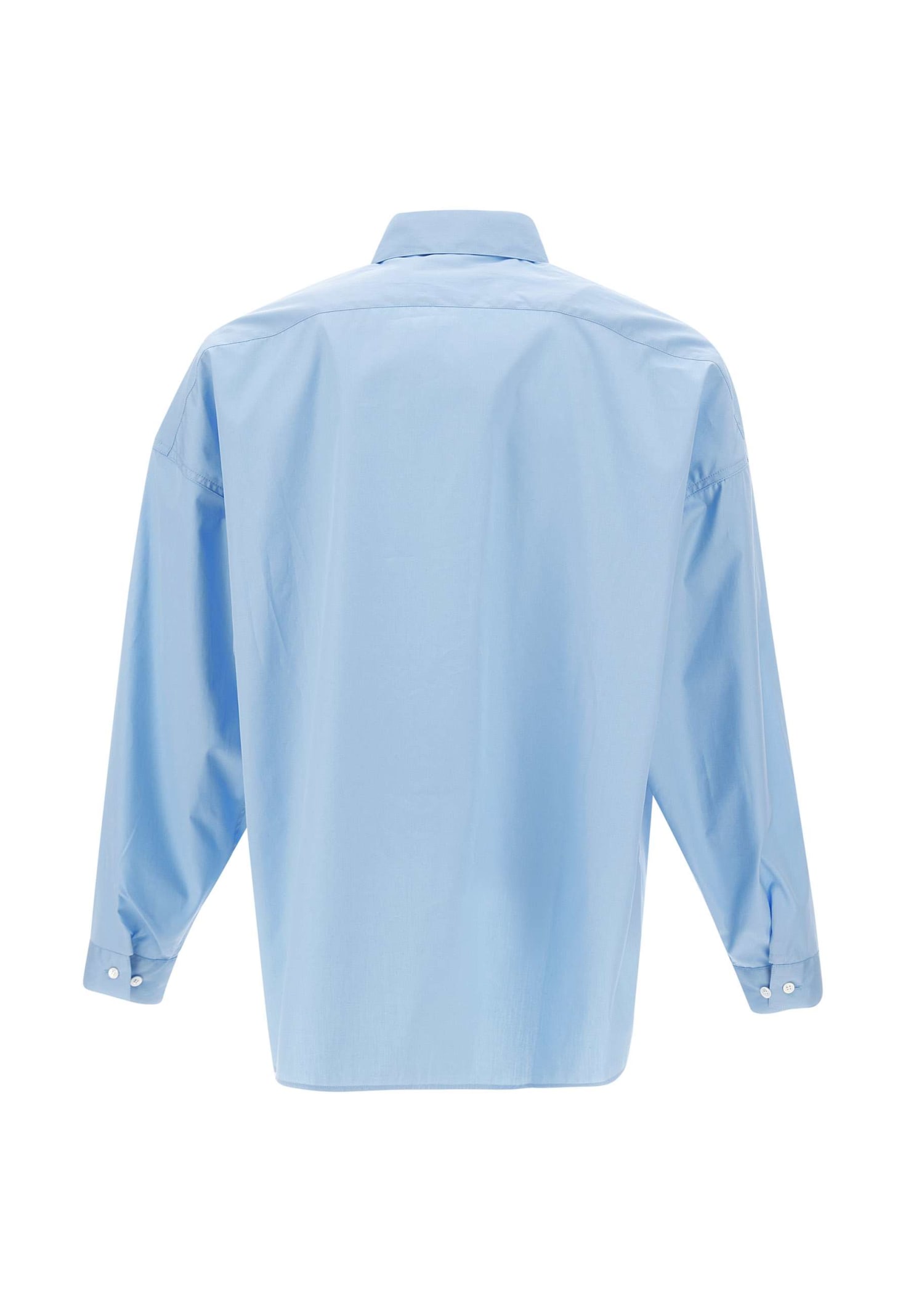 Shop Marni Organic Cotton Poplin Shirt In Light Blue
