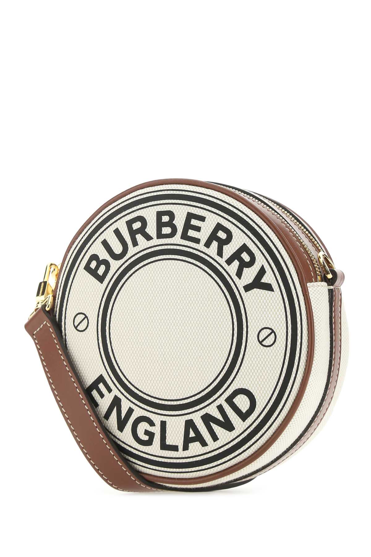 BURBERRY TWO-TONE CANVAS AND LEATHER CROSSBODY BAG
