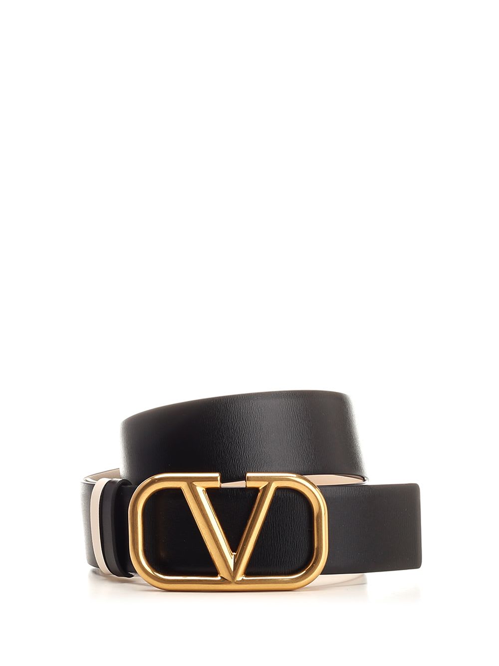 Shop Valentino V Logo Reversible Belt In Black