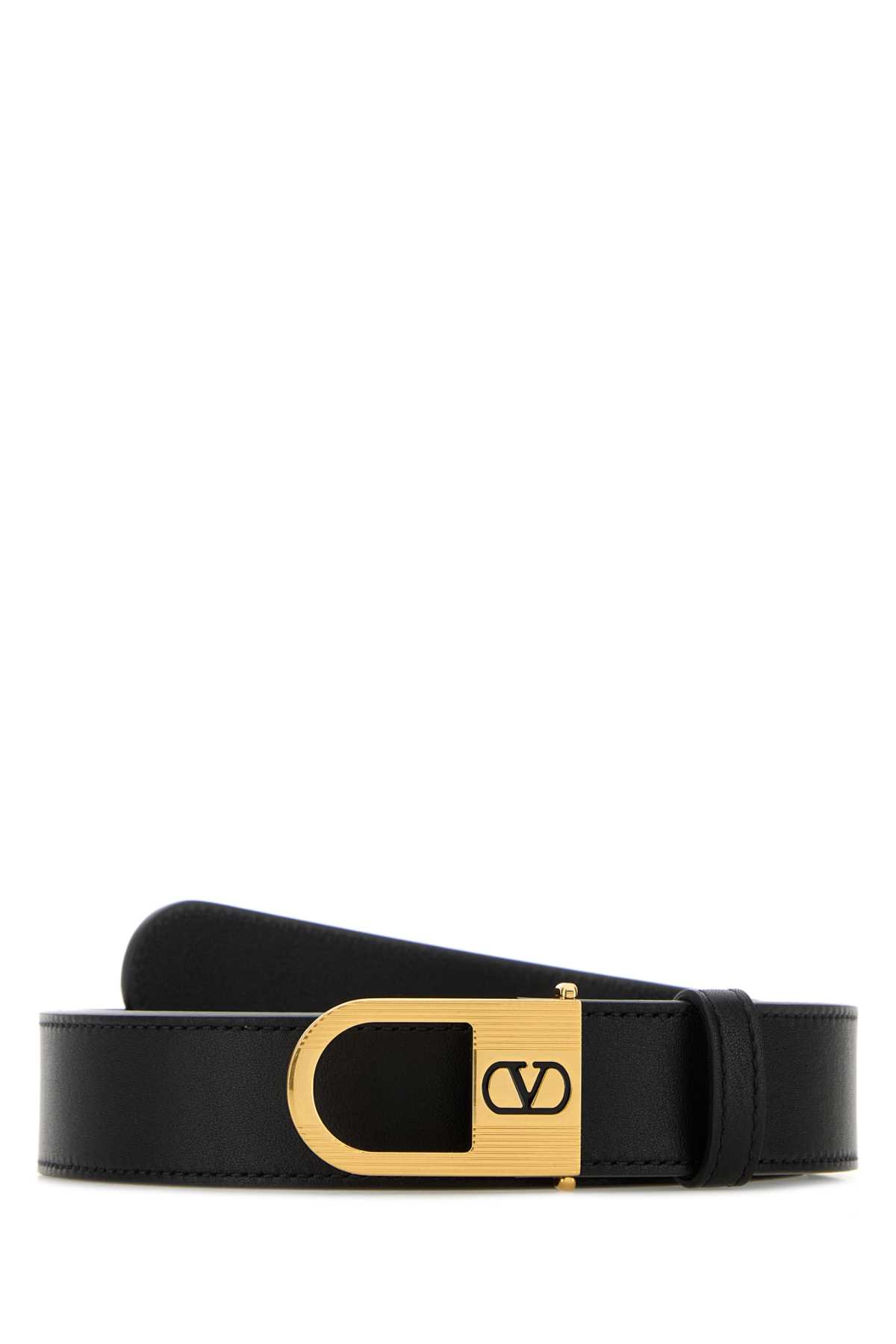 Valentino Garavani Black Leather Vlogo Signature Belt Valentino Garavani Black Leather Vlogo Signature Belt
