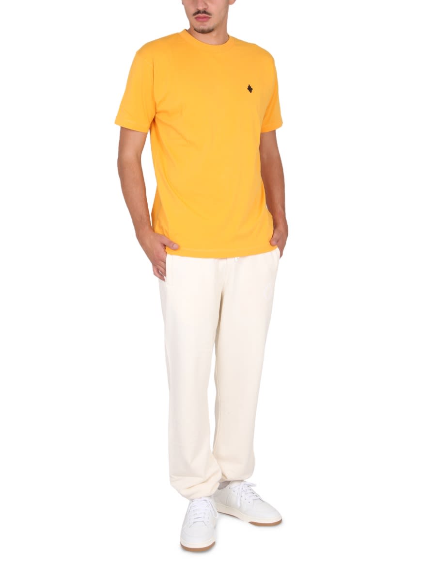 Shop Marcelo Burlon County Of Milan Crewneck T-shirt In Yellow