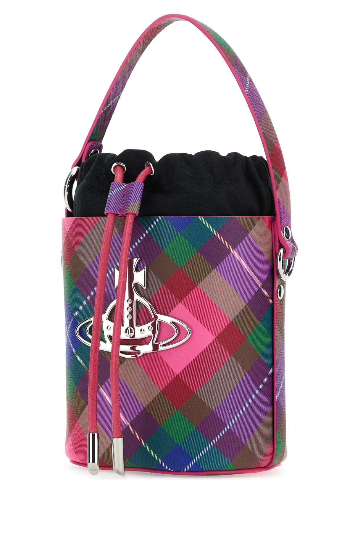 Shop Vivienne Westwood Printed Synthetic Leather Small Daisy Bucket Bag In Candytartan