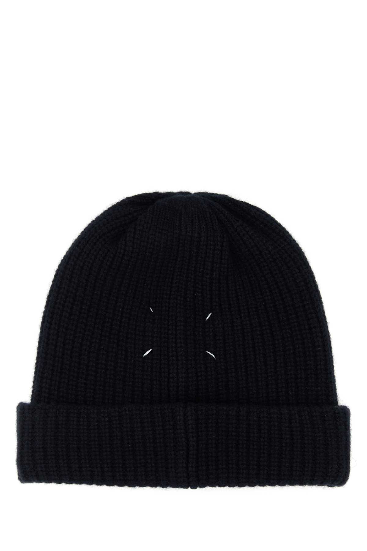 Maison Margiela Midnight Blue Cashmere Beanie Hat In Blue