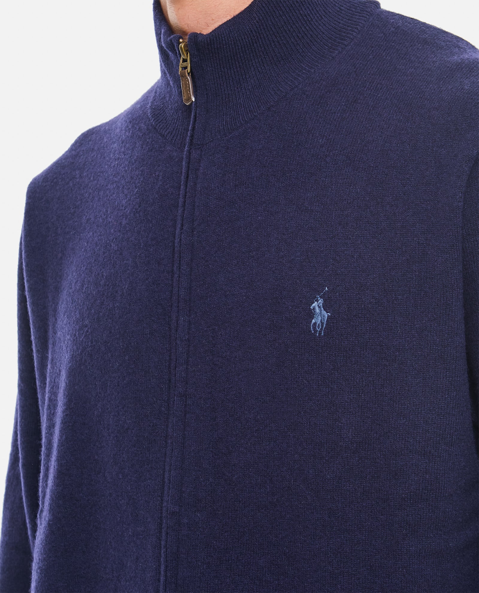 Shop Polo Ralph Lauren Sweater With Full Zip In Blue