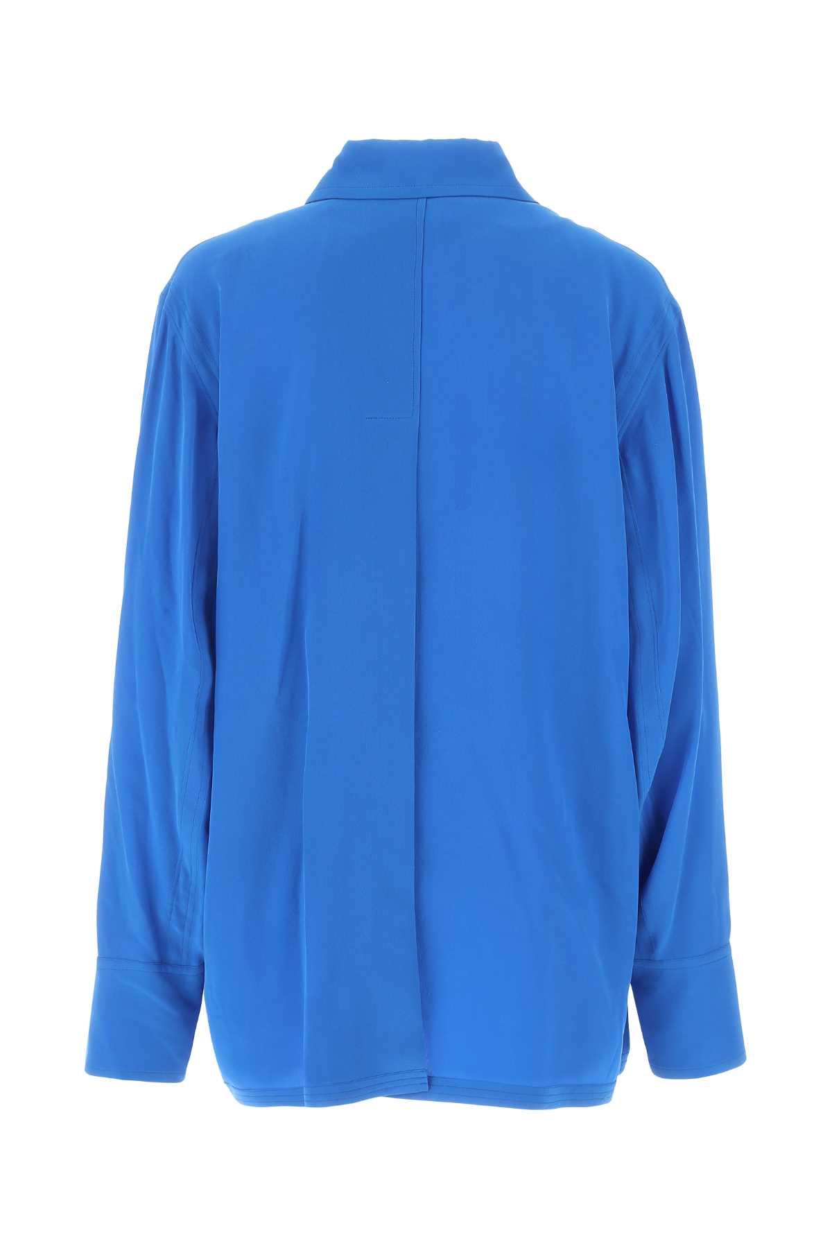 Shop Quira Blue Crepe Shirt In Q0065