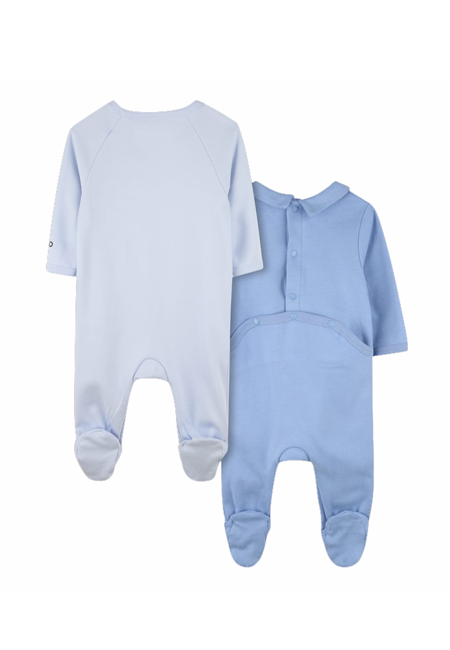 Kenzo Light Blue Babygrow Set For Baby Boy With Kotora In Blue