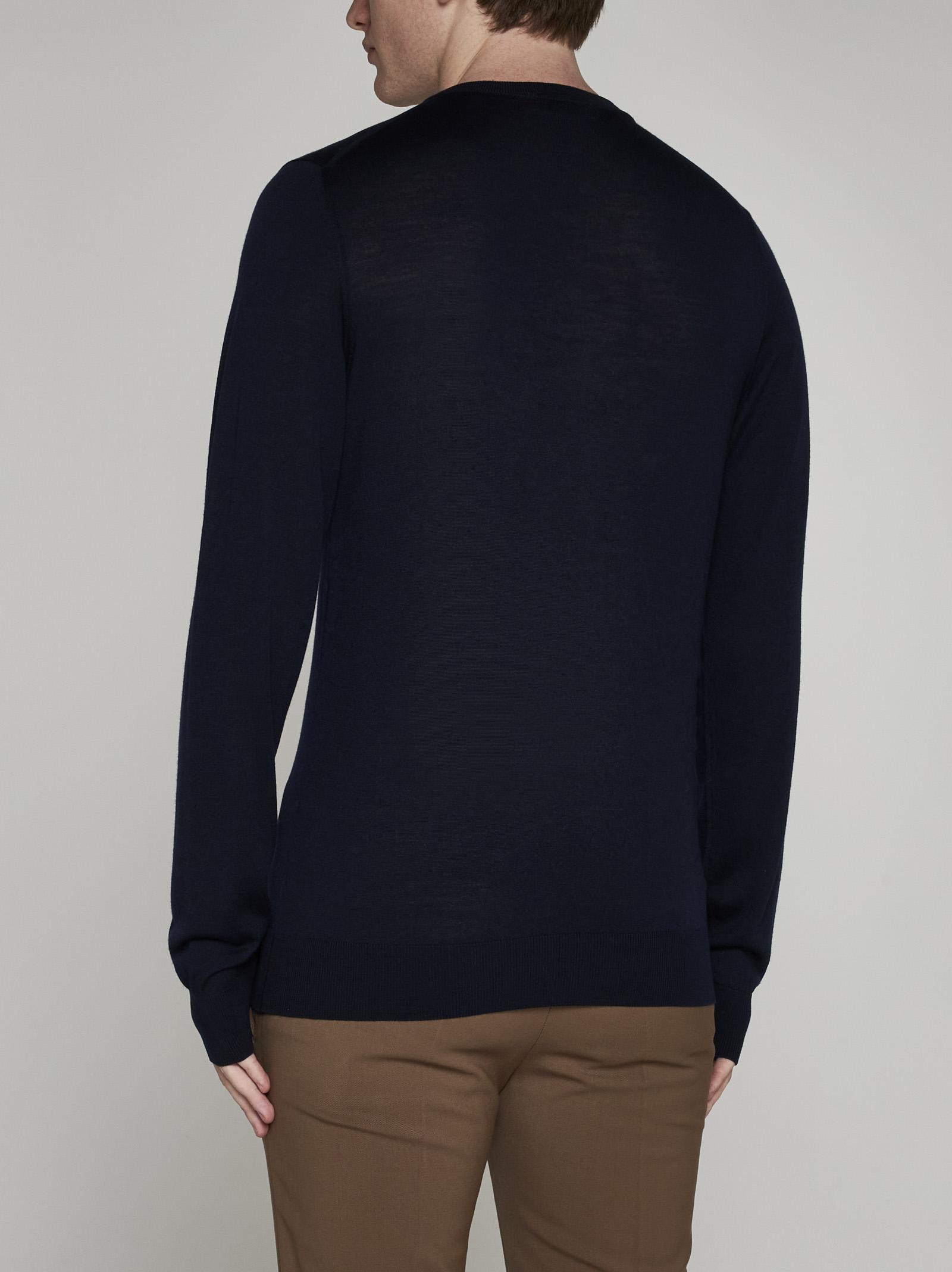 Shop Piacenza Cashmere Wool Crewneck Sweater In Blu Navy