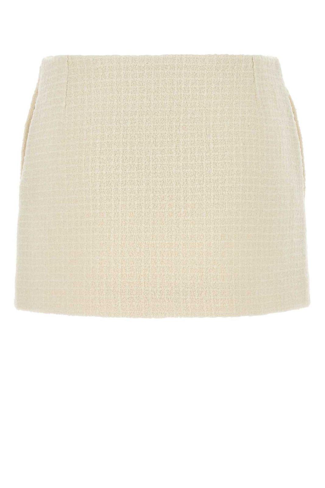 Shop Gucci Ivory Tweed Mini Skirt