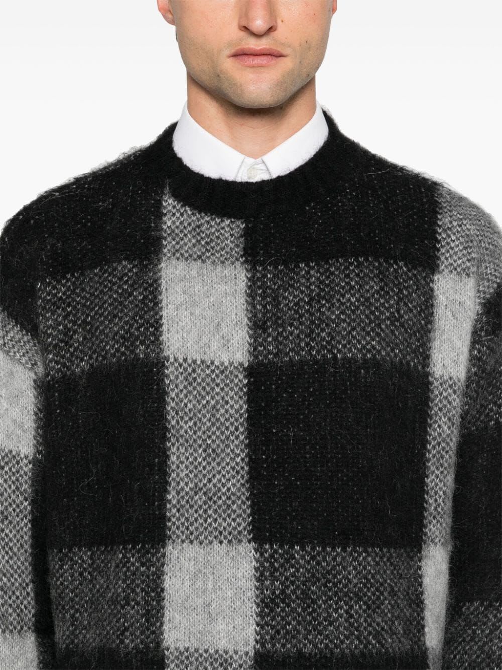 Shop Emporio Armani Sweater In Black Grey Square