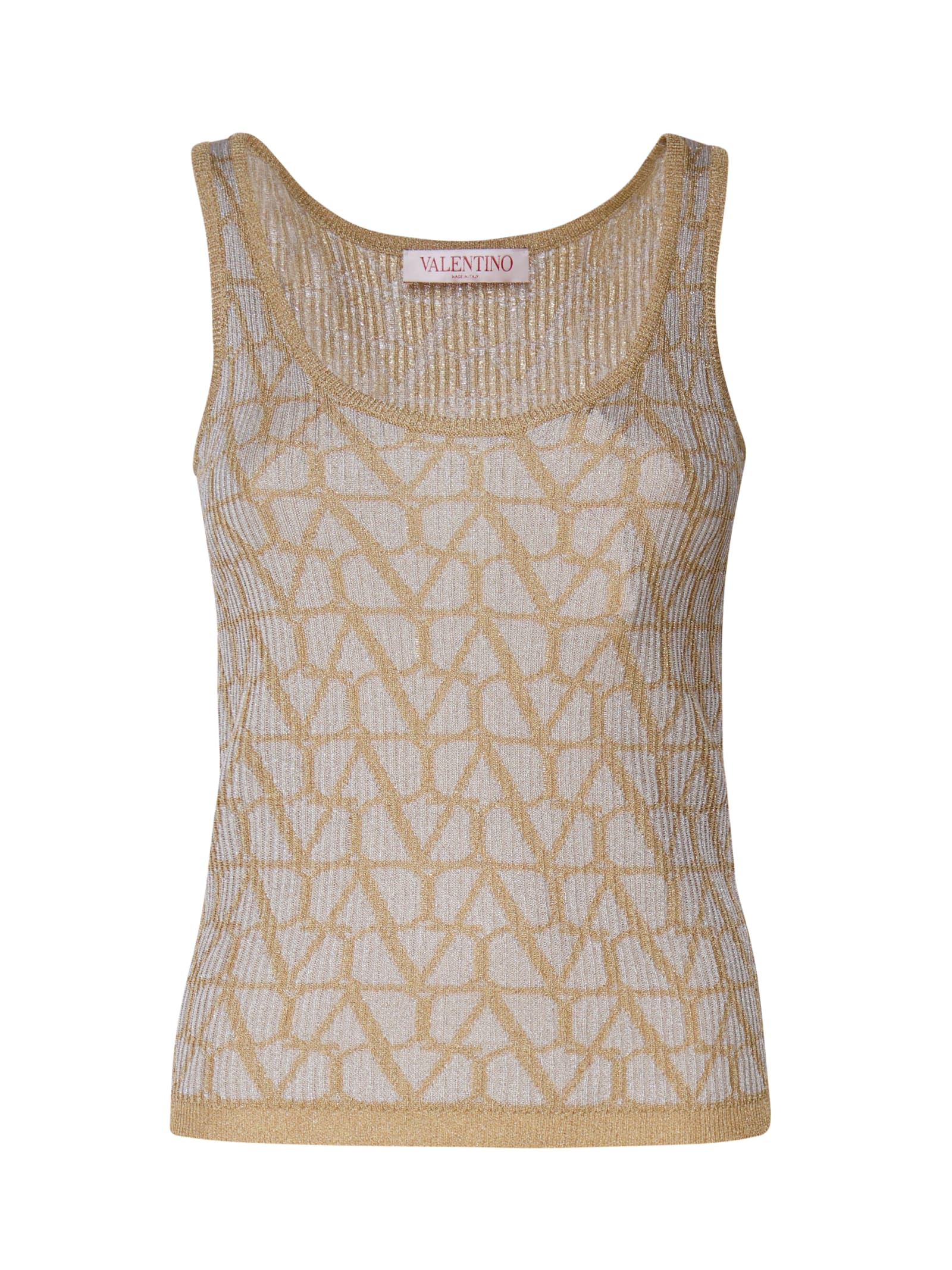 Shop Valentino Top Toile Iconograph In Golden