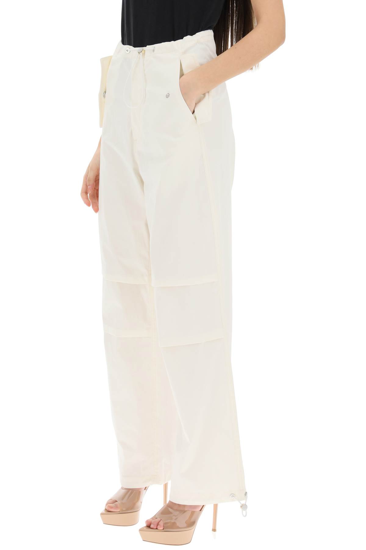 Shop Dion Lee Parachute Pants In Ivory (white)