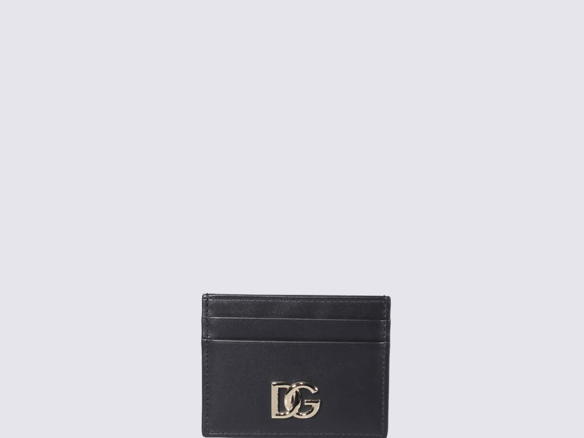 Shop Dolce & Gabbana Black Leather Logo Cardholder