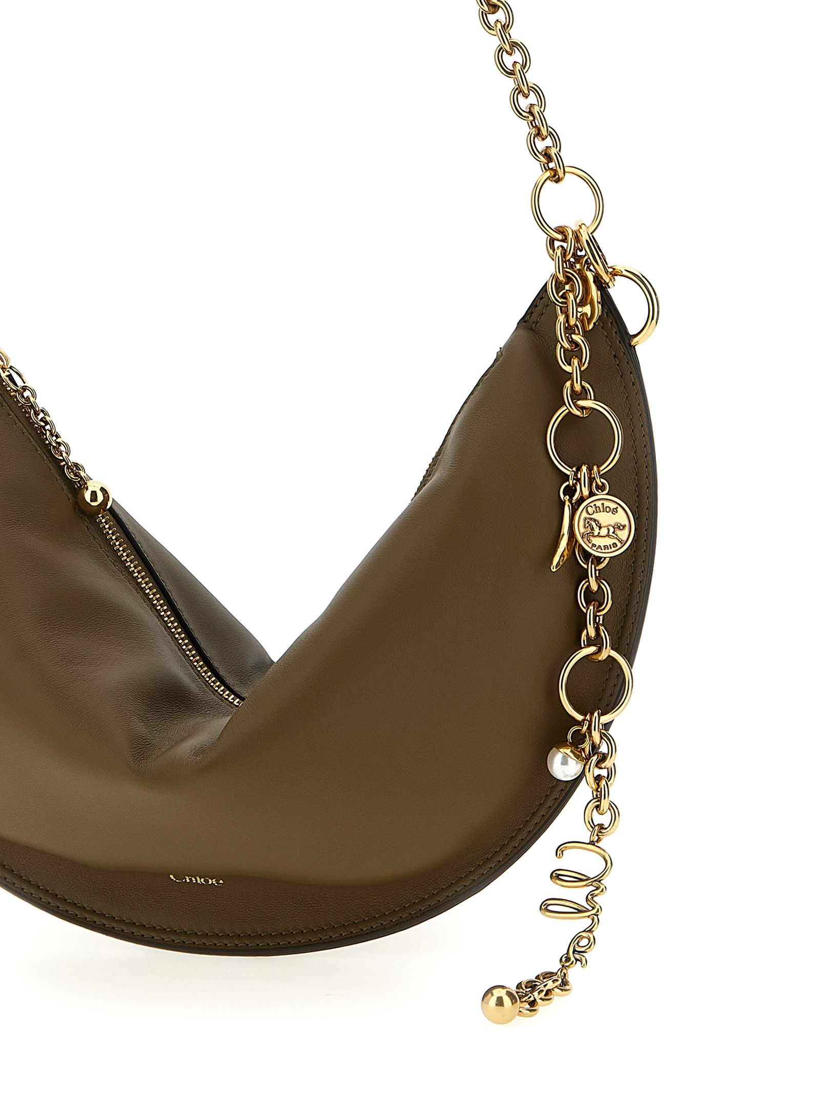 Chloé Chloe Army Green Nappa Leather Chloe Icons Shoulder Bag In Green