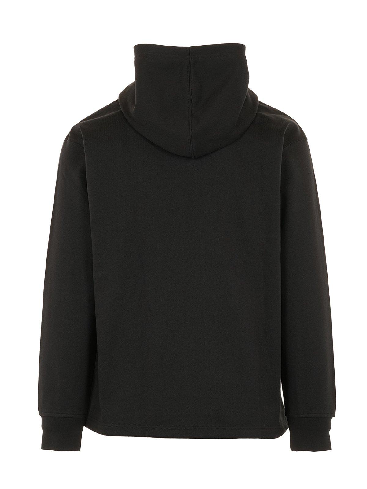 Y-3 LOGO-PRINTED JERSEY HOODIE FLEECE