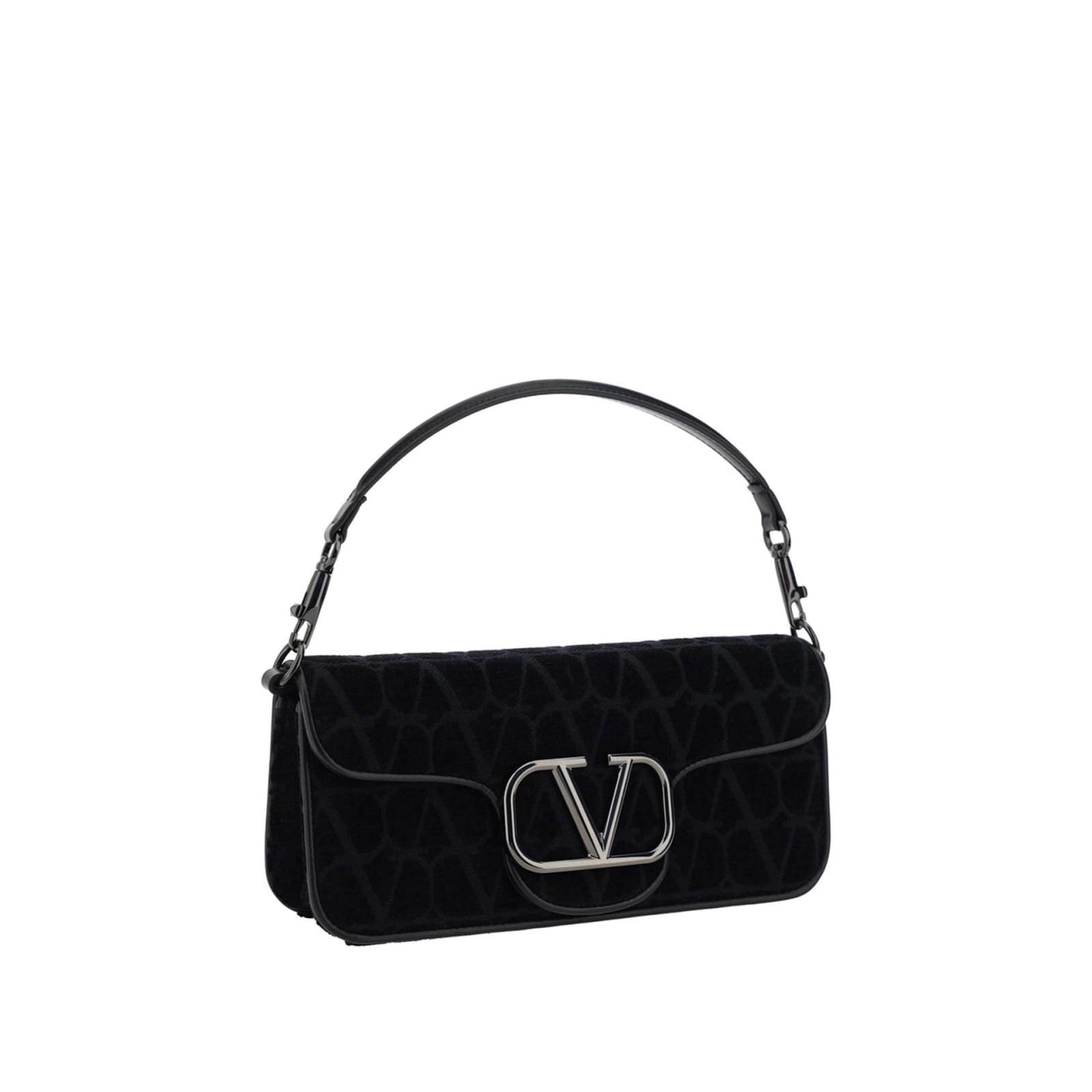 Shop Valentino Garavani Locò Shoulder Bag In Black
