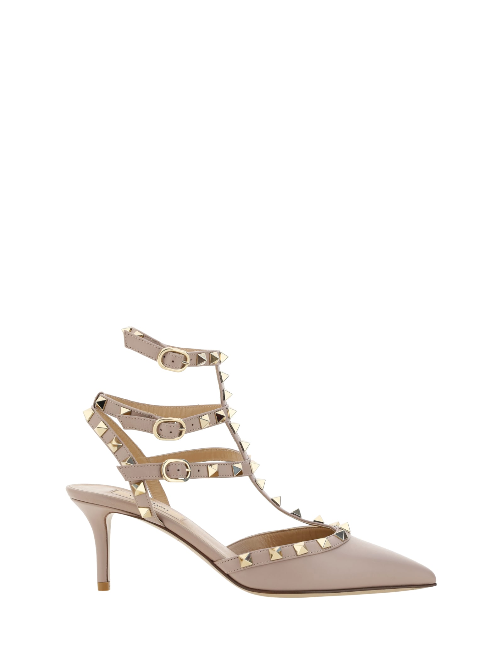 Shop Valentino Rockstud Sandals In Powder