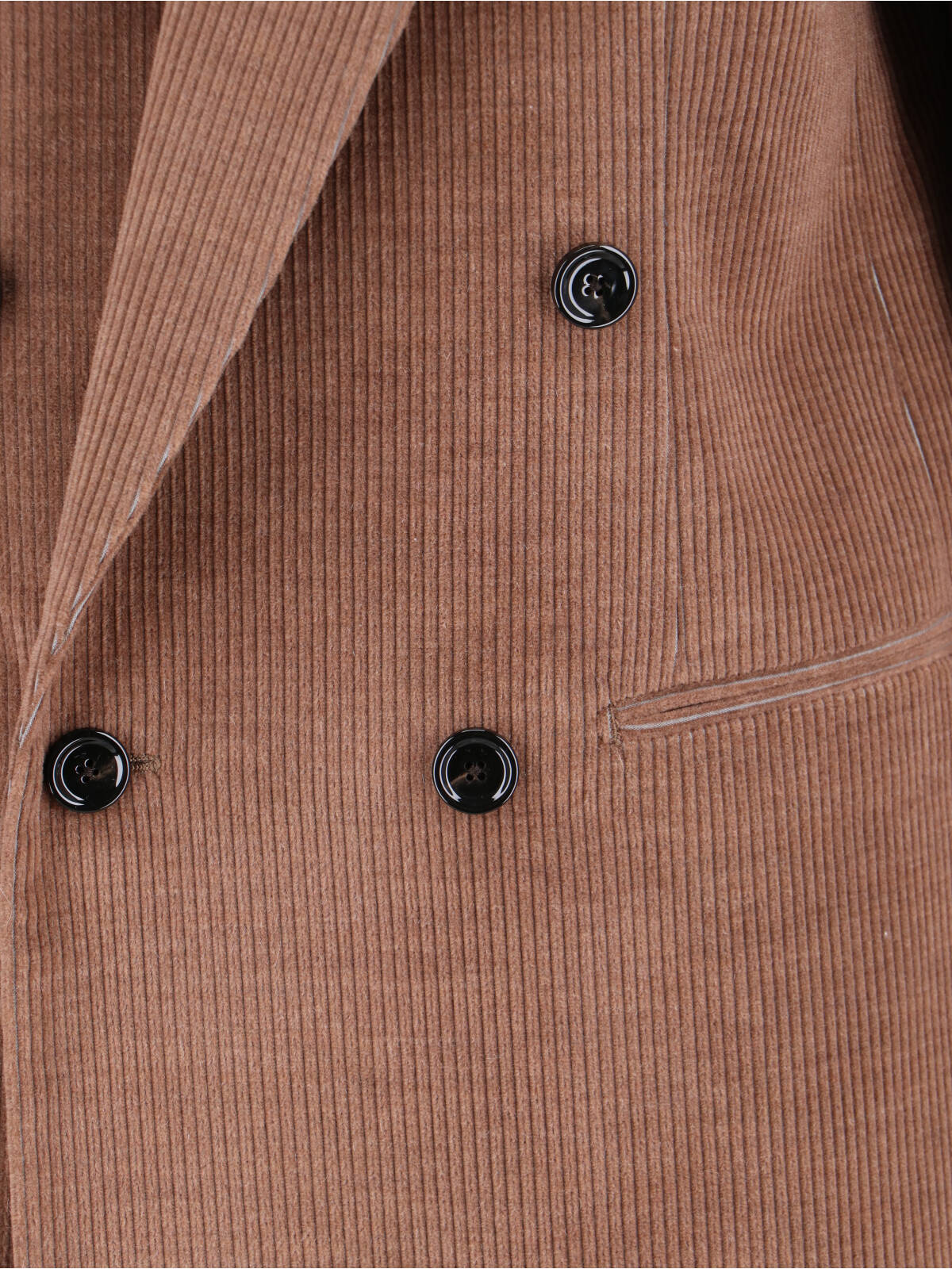 Lardini Corduroy Double-breasted Blazer Notched Lapels In Brown