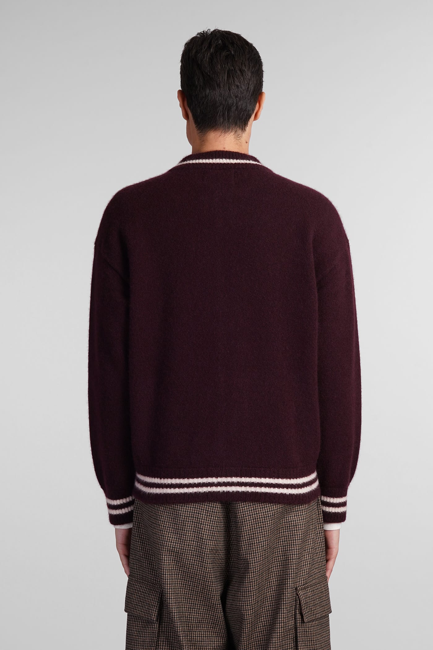 Shop Laneus Bomber In Bordeaux Cashmere