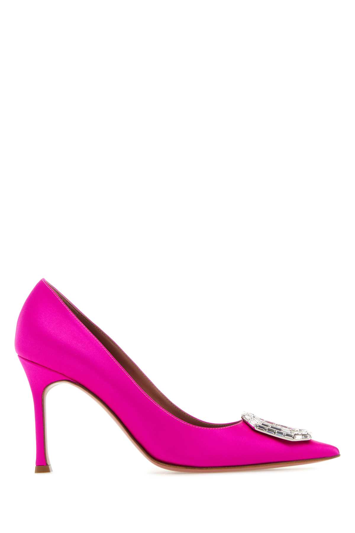 Fuchsia Satin Camelia Pumps