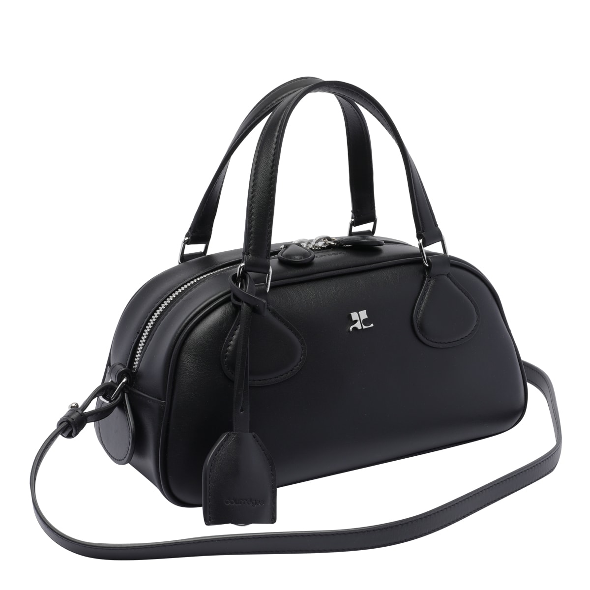 Courrèges Courreges Pre Friday Leather Bowling Bag In Black