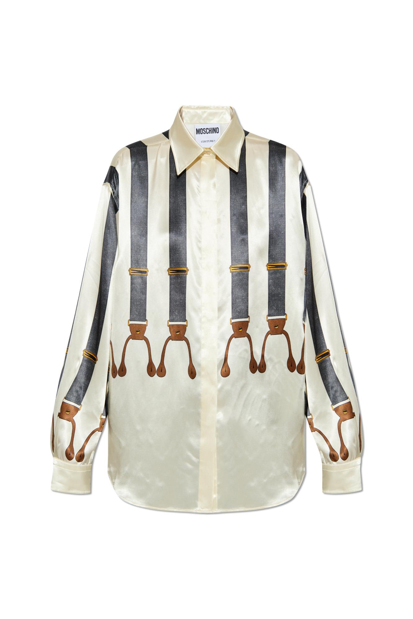 Shop Moschino Striped Pattern Shirt