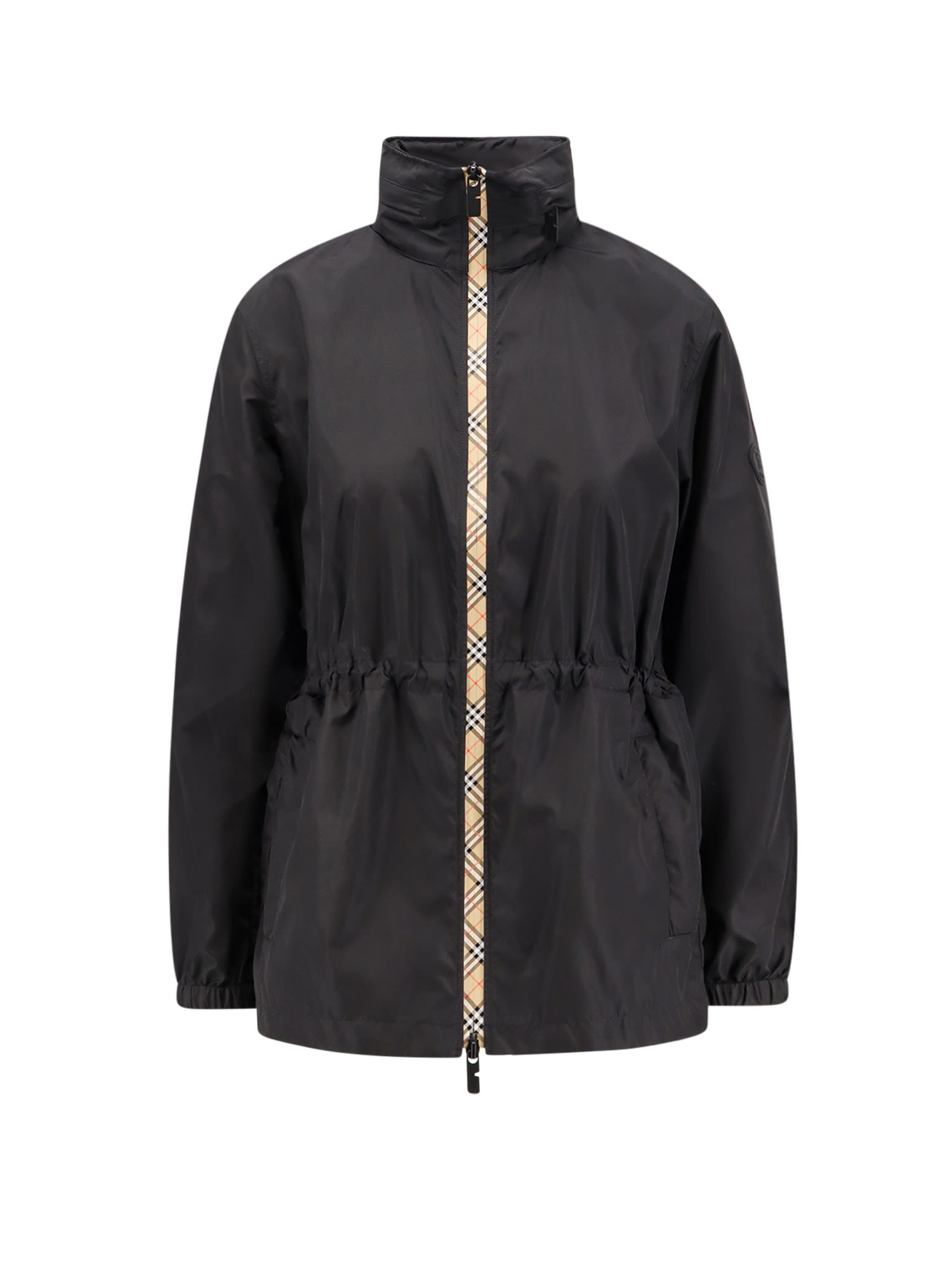 Burberry Polyamide Jacket With Classic Collar In Black