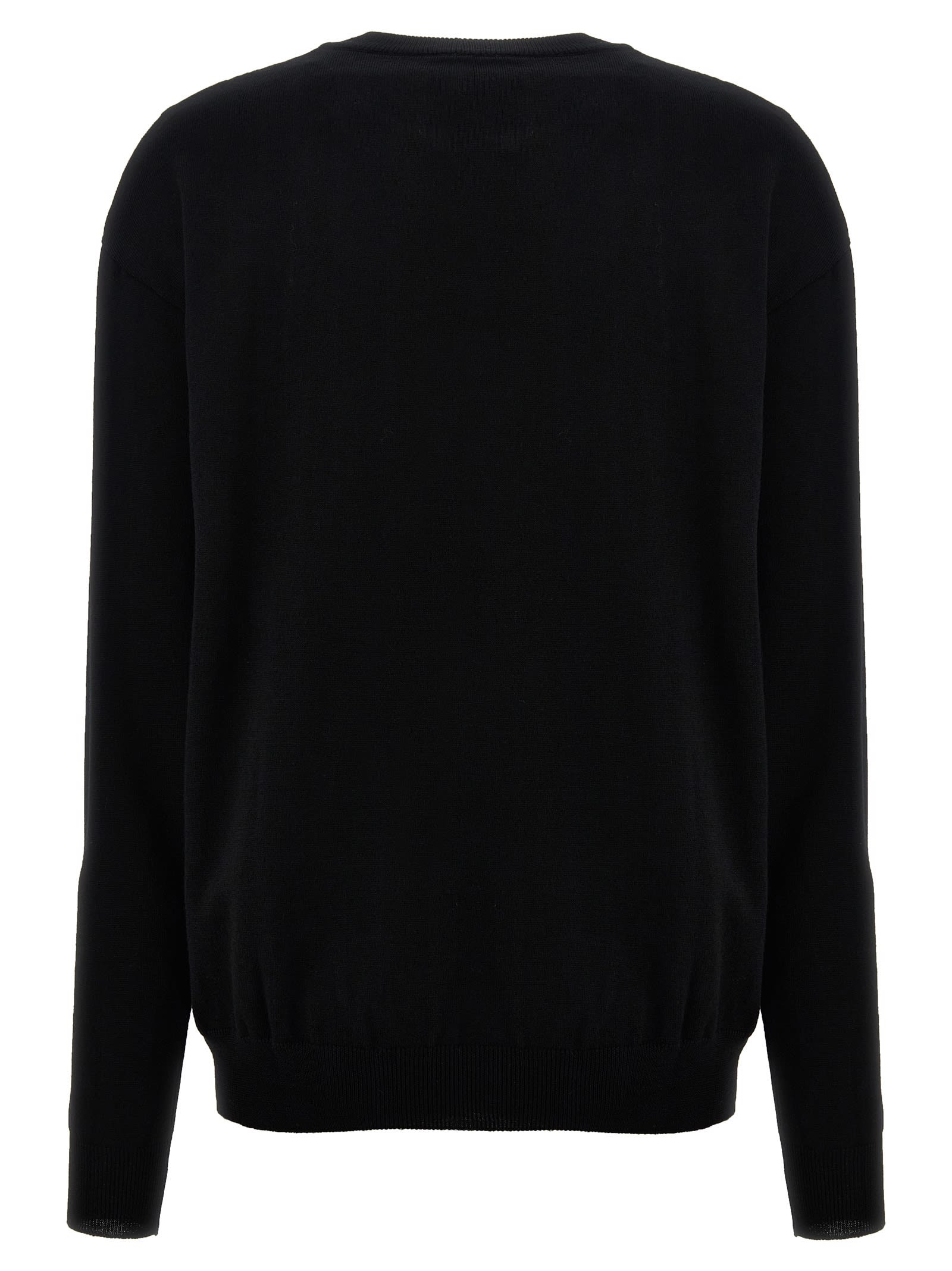 Shop Moschino Jacquard Design Sweater In Black