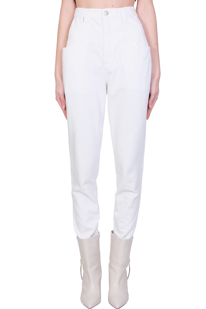 Isabel Marant Padeloisasr Jeans In White Denim