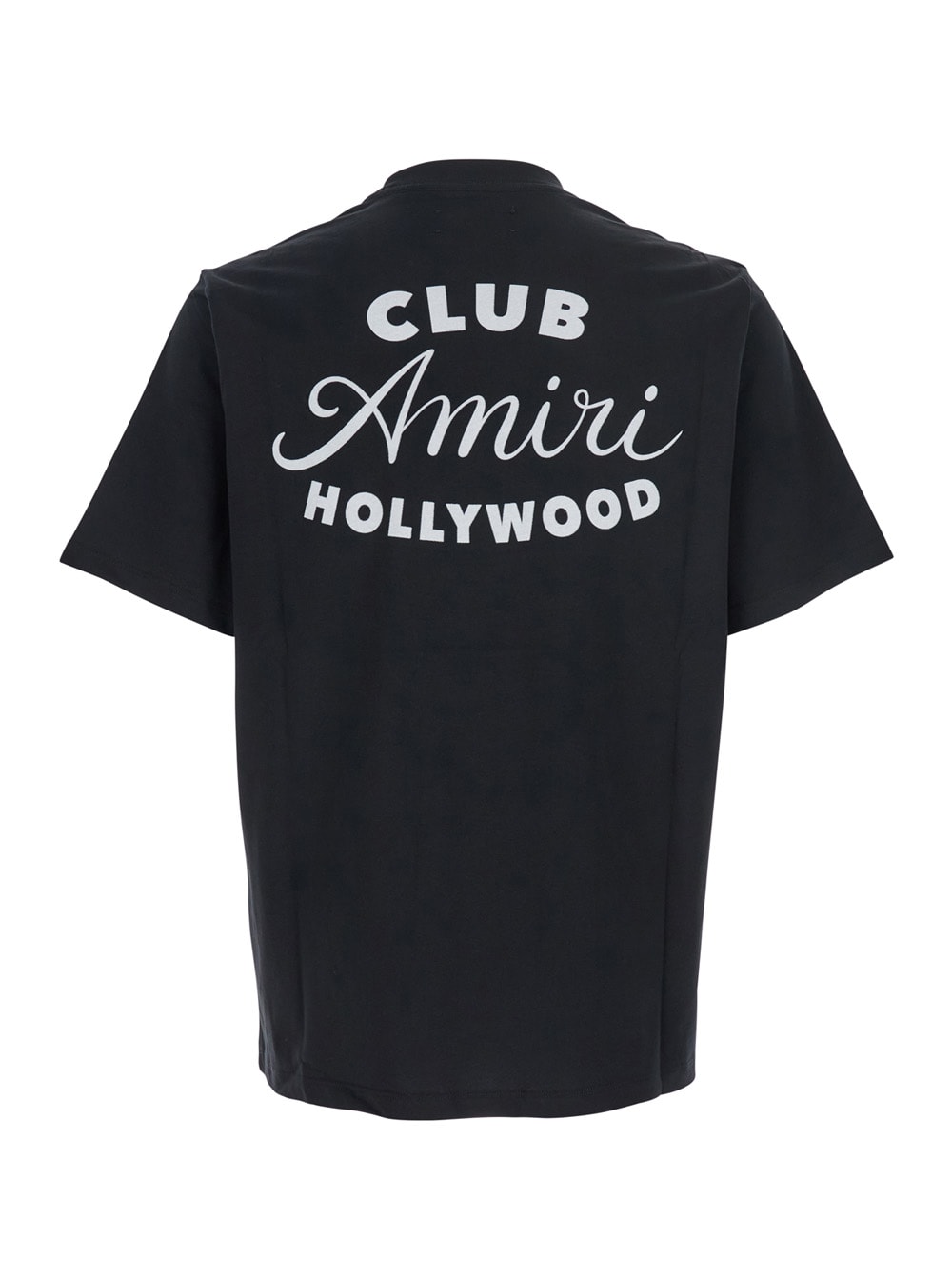 Amiri Black Crewneck T-shirt With Logo Lettering On The Front And Maxi Logo Print On The Rear In Cotton Ma In Black