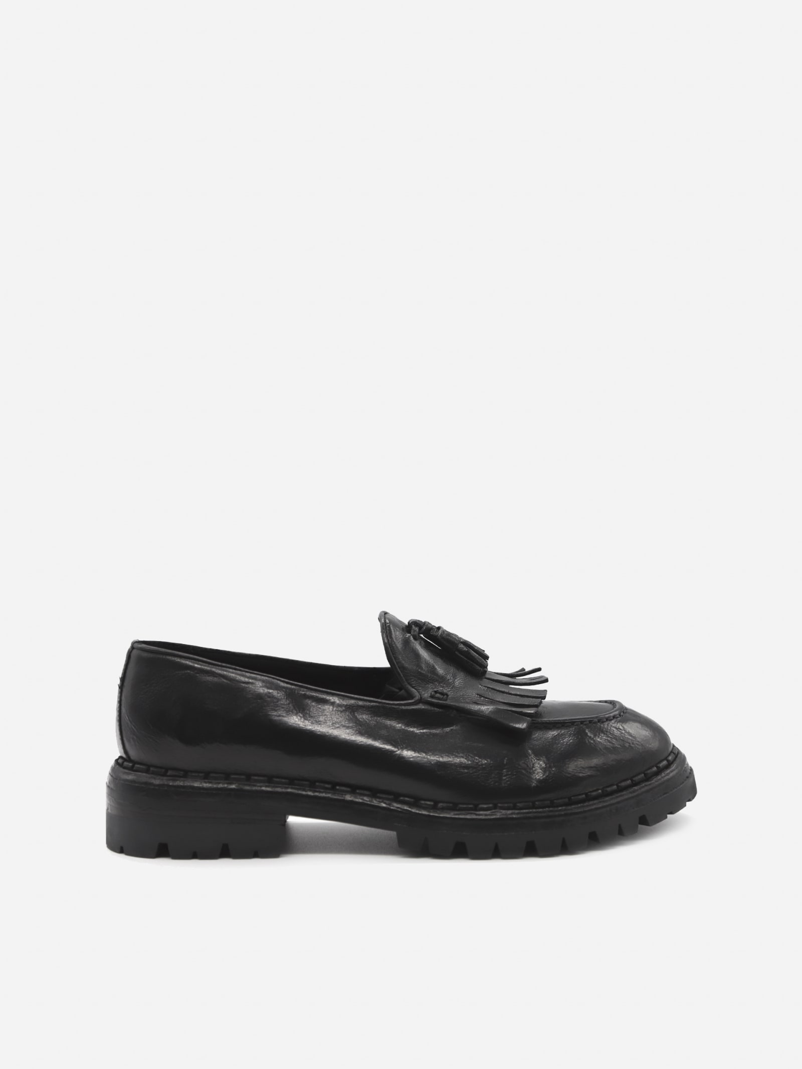 Eleventy Leather Loafers With Tassels