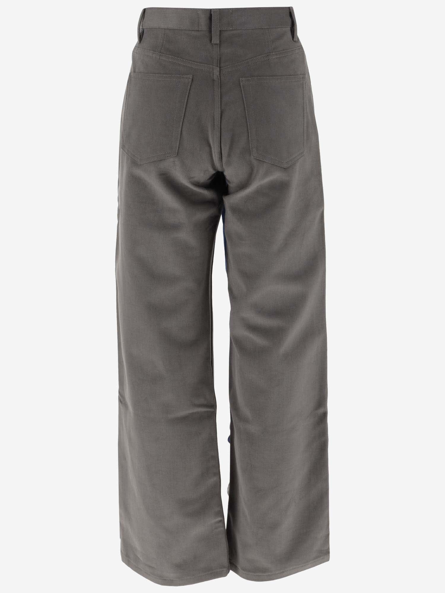 Shop Ami Alexandre Mattiussi Cotton Flared Pants In Mineral Grey