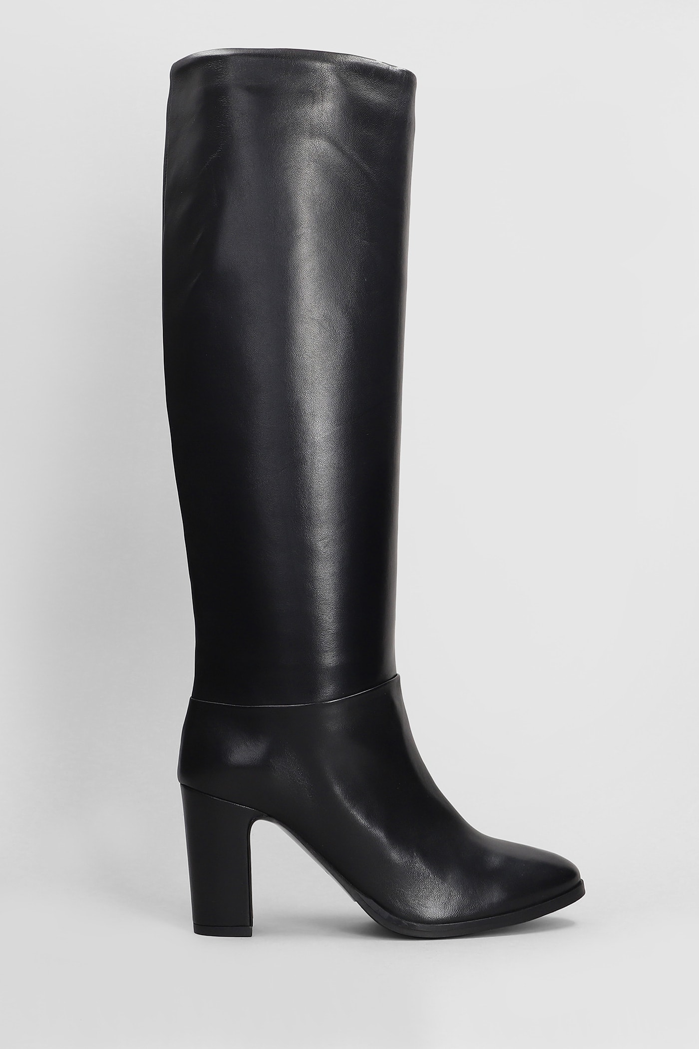 Julie Dee High Heels Boots In Black Leather