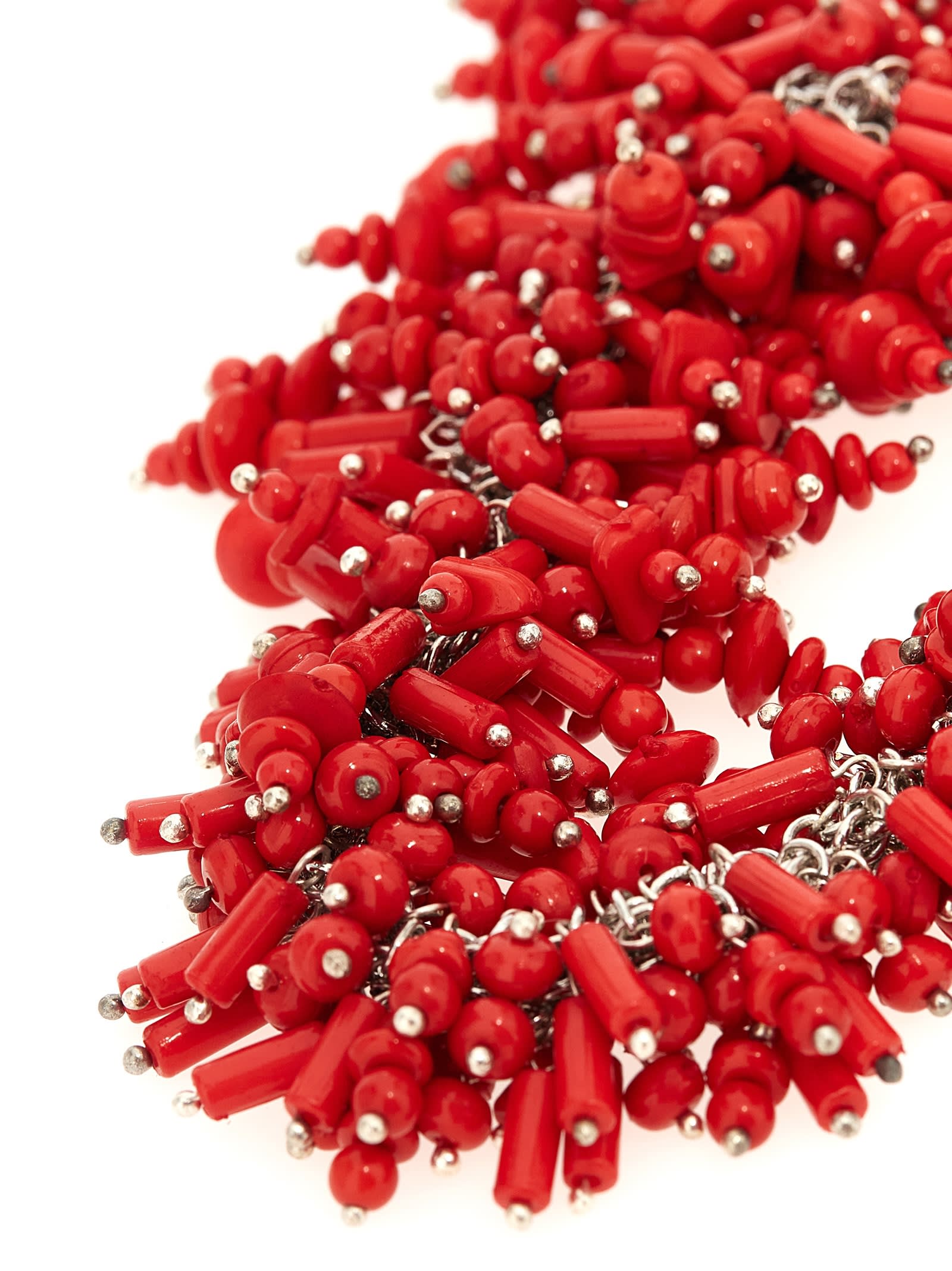 Dries Van Noten Layered Beaded Necklace With Silver Chain