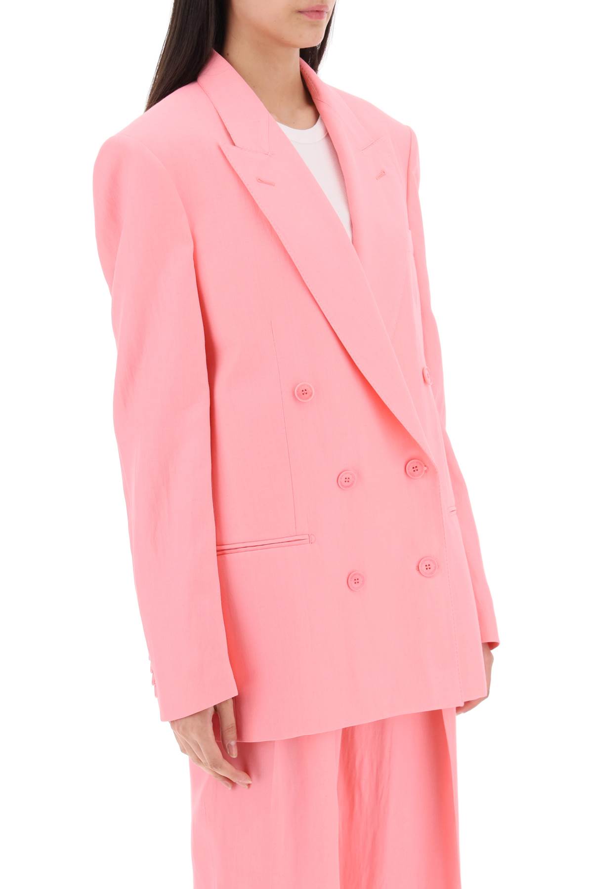 Stella Mccartney Stella Mc Cartney Pink Twill Oversize Blazer In Hibiscus (pink)